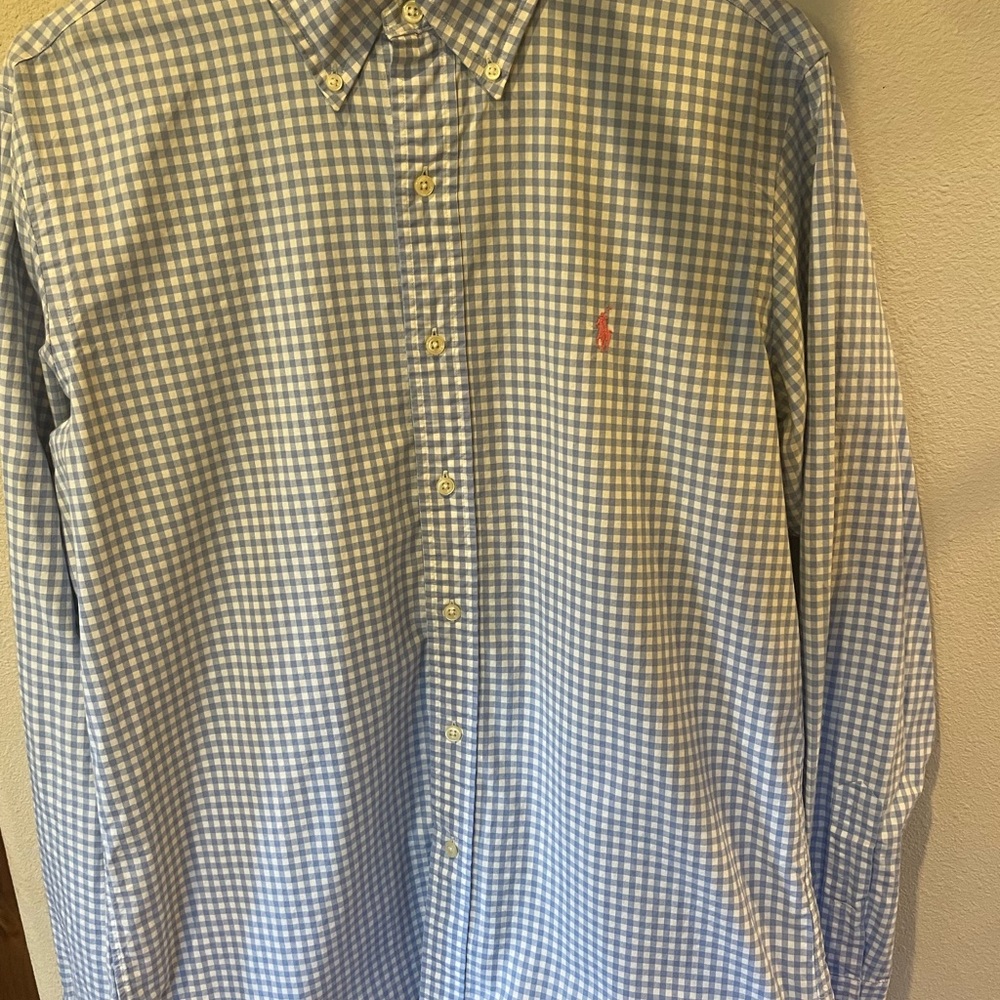 Ralph Lauren Light Blue Checkered Button Down Shirt